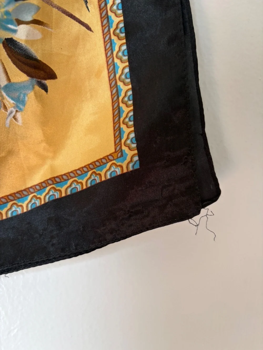 Beautiful scarf in white, blue, brown, and black